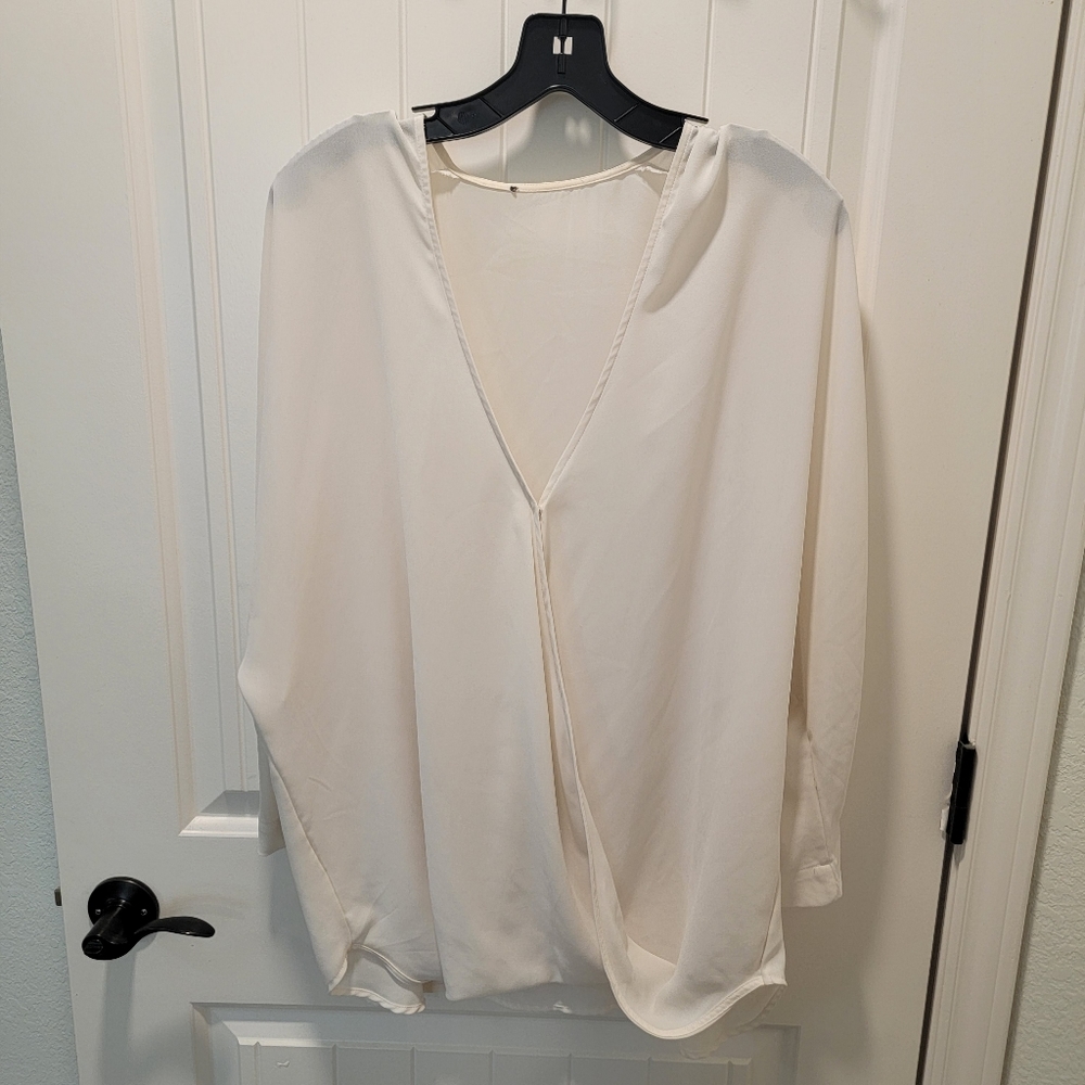 Cream Vneck Blouse